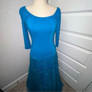 Vintage Collection 3/4 Length Sleeve A-Line Drop Waist Tulle Dress